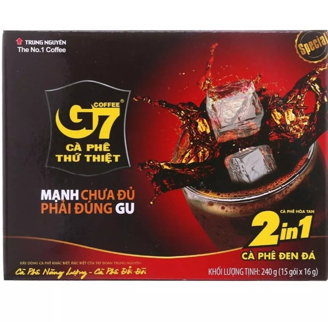 Cà phê g7 đen đá 2in1 15 gói x 16g