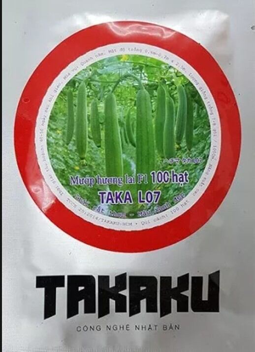 Combo 12 gói hạt giống mướp takaku l07 trồng được 1 công