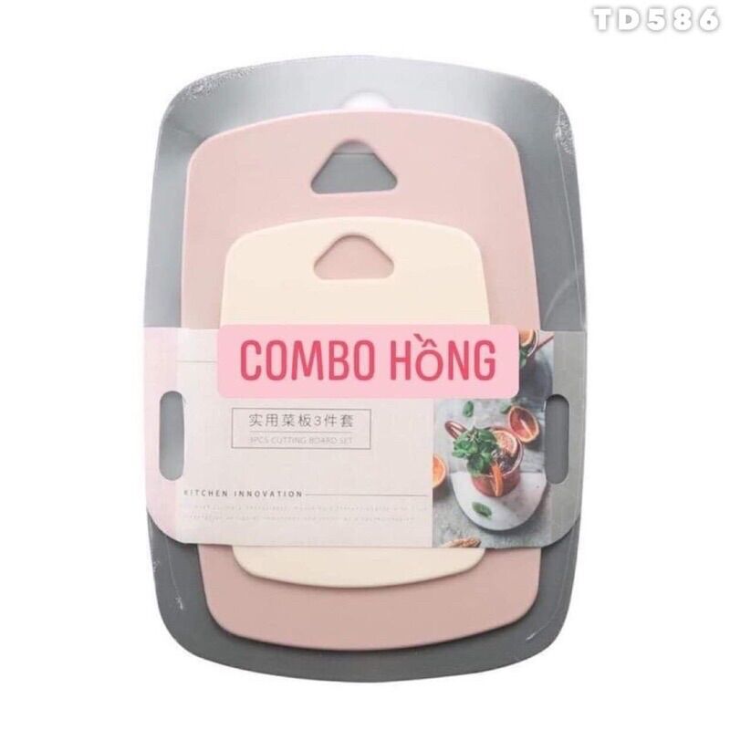 Thớt nhựa kháng khuẩn set 3 món