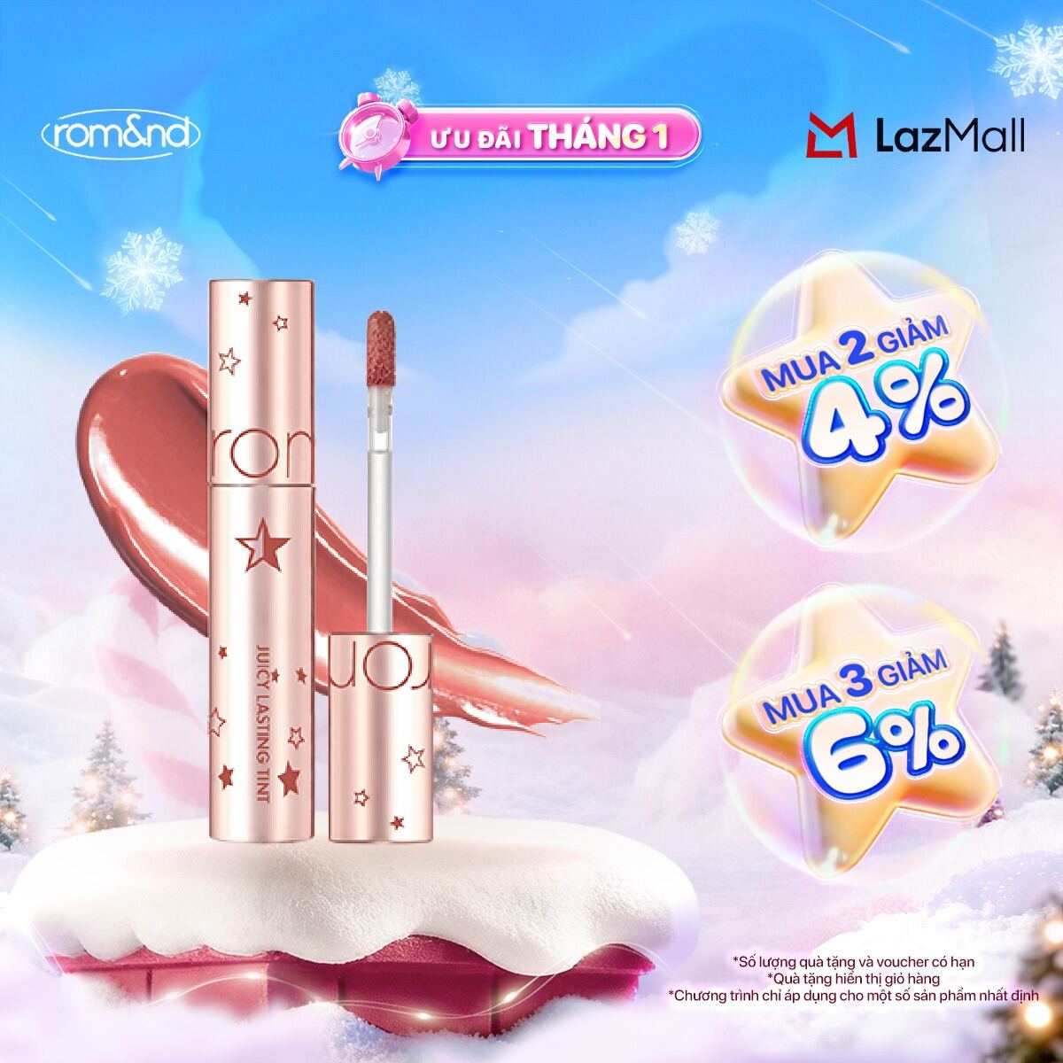   Rom&nd   Starry Edition #23 Nucadamia  Son Tint lì Romand Juicy Lasting Tint #23 Nucadamia 5.5g 