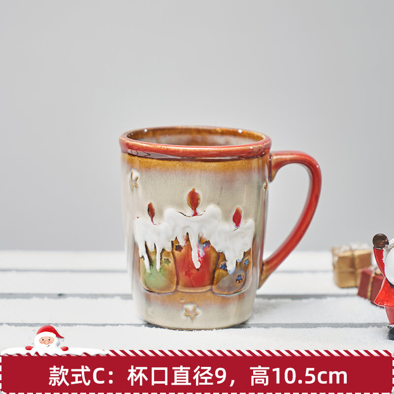 Cốc Gốm Đánh Dấu 3D Hoạt Hình Đáng Yêu Gấu Nhỏ Giáng Sinh Cốc Ăn Sáng Cốc Cà Phê Quà Tặng Nữ Đồ Trang Trí Giáng Sinh