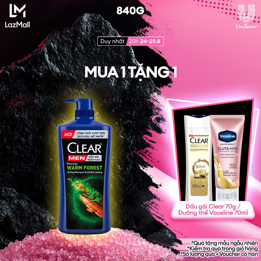 Dầu gội đầu clear men perfume warm forest đánh bay gàu ngứa và lưu hương nước hoa đẳng cấp 840g
