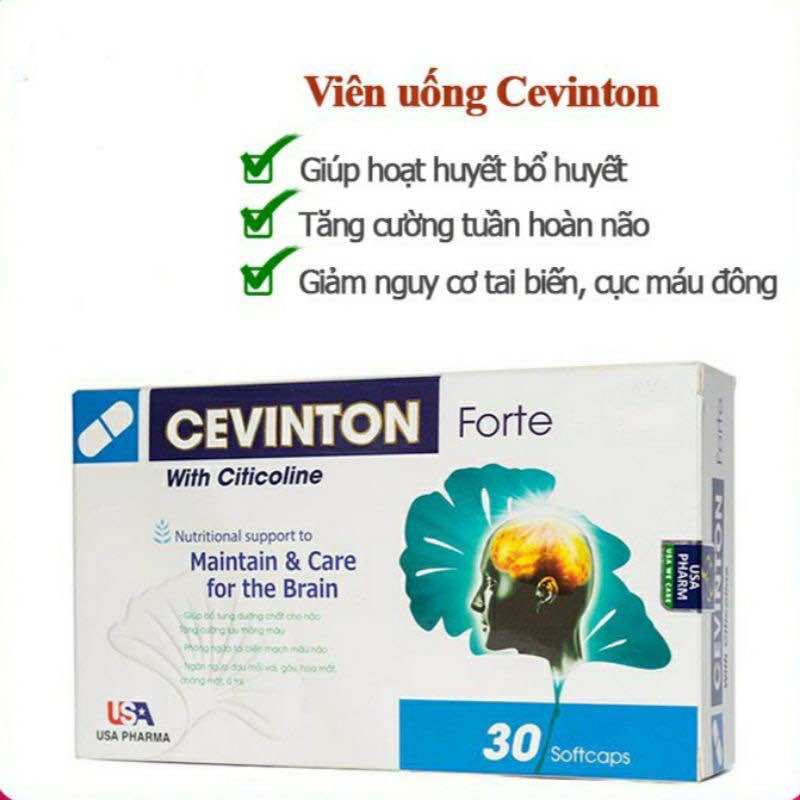 Hoạt huyết dưỡng não CEVINTON FORTE giúp bổ não ,tăng cường lưu thông máu lên não Cevinton Fort giúp giảm đau đầu