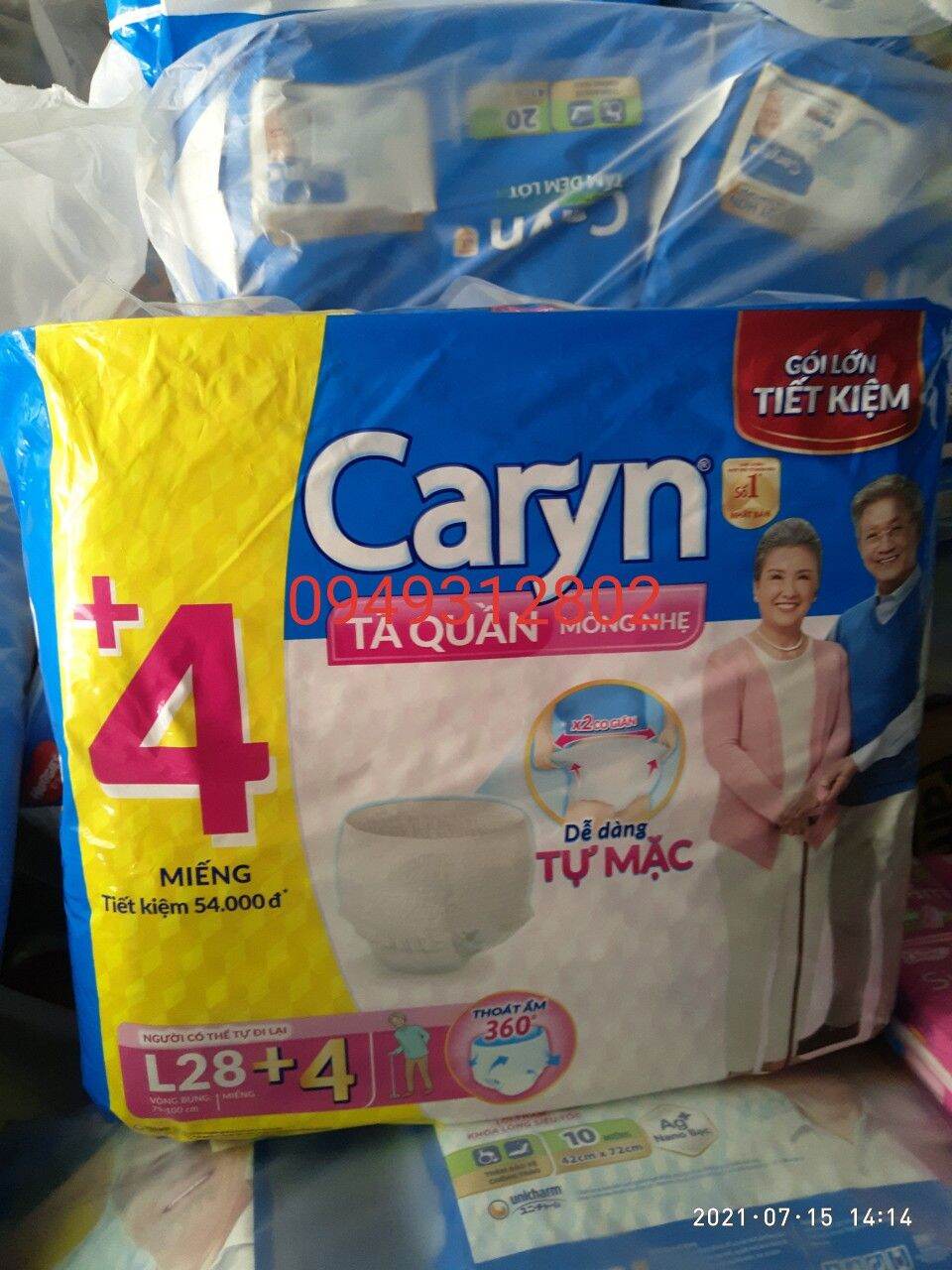 [Tặng 4 Miếng ]Tã Quần Caryn Gói Lớn M32 L28