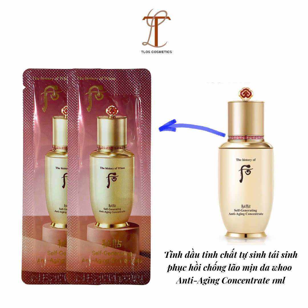 New-Tinh dầu tinh chất tự sinh tái sinh phục hồi chống lão mịn da whoo Anti-Aging Concentrate 1ml