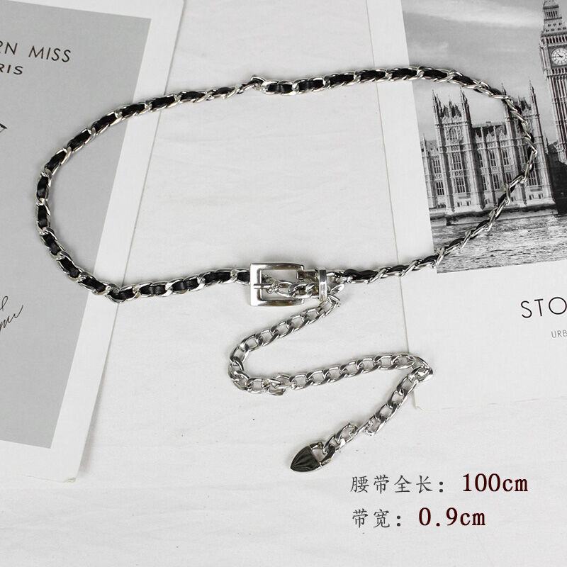 Thắt lưng mảnh cảm giác thiết kế cho nữ dây xích trang trí dây xích quần ins váy liền lắp ráp tây thắt lưng kim loại thắt lưng mảnh ghép nối