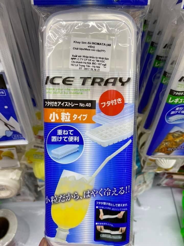 KHAY LÀM ĐÁ INOMATA CÓ NẮP ĐẬY HÀNG NHẬT NỘI ĐỊA , LOẠI 8 VIÊN - 12 VIÊN VÀ 48 VIÊN - MADE IN  JAPAN an toàn, tiện dụng