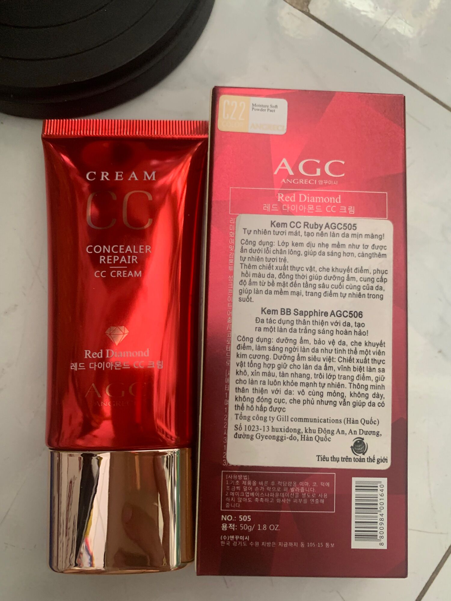 KEM NỀN CC CREAM RUBY AGC 505 CAO CẤP