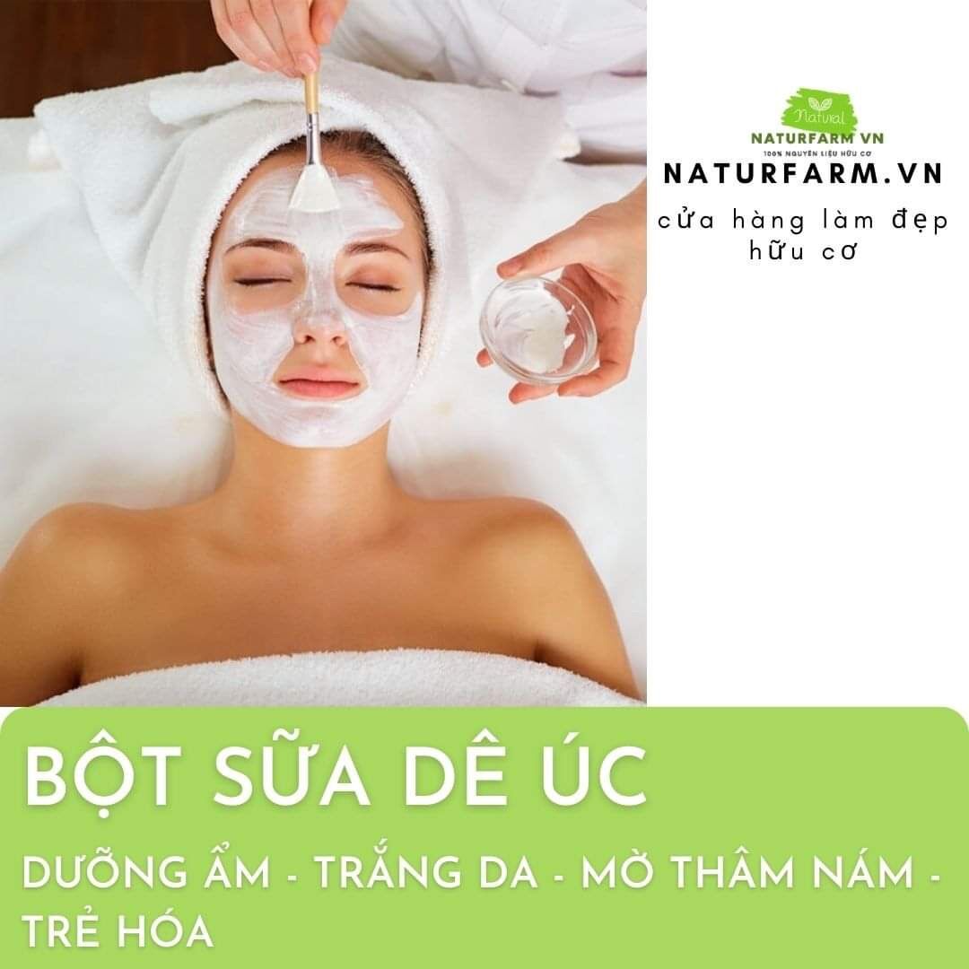 Bột sữa dê nguyên chất dưỡng da 100gr - dưỡng ẩm, trắng da, mờ thâm sạm