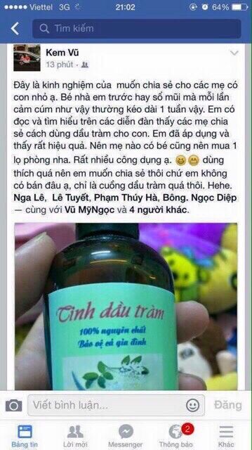 Tinh dầu Tràm Cầu Bình An Huế
