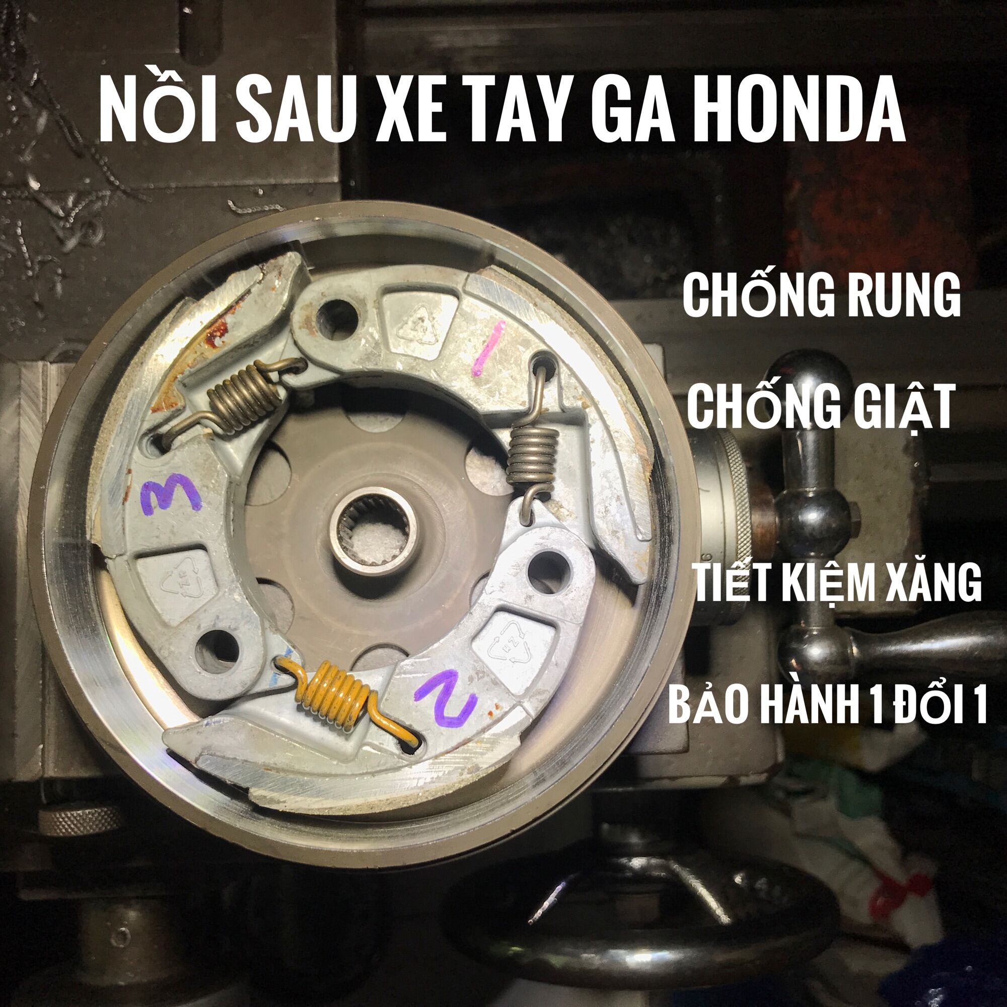 Bộ nồi chống rung cho xe tay ga Honda Airblade, lead, vision 2011-2013, Vario, Pcx, Click, bao gồm (Chuông, ba càng, lò xo)
