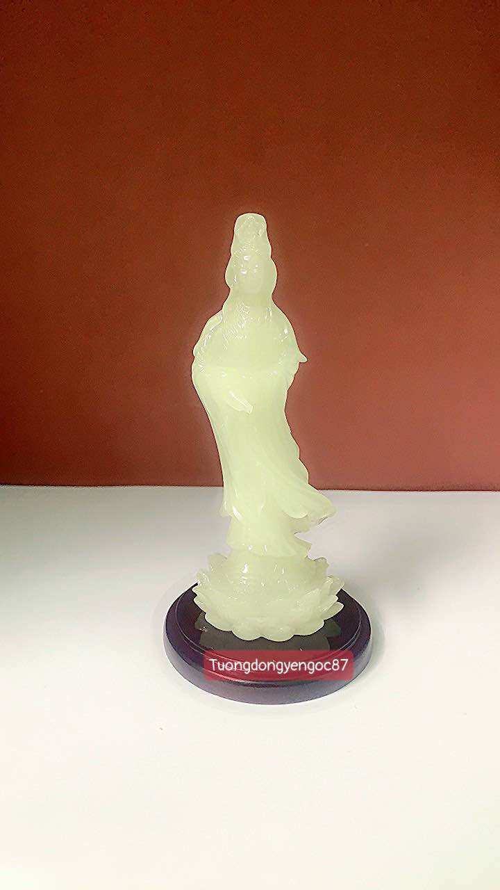 Tượng Quan âm dạ quang đứng cao 13 cm