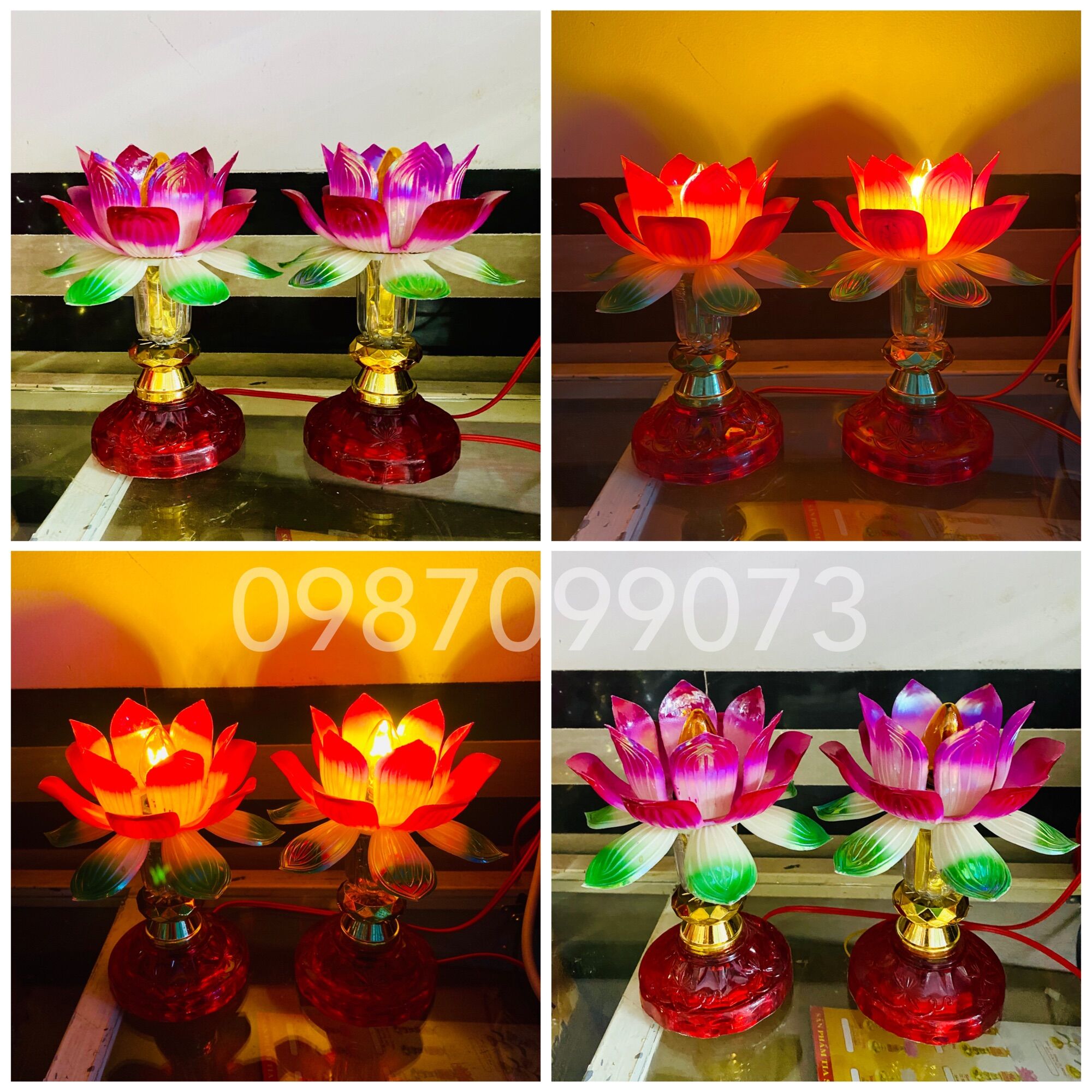 Một cặp đèn hoa sen nhựa - sử dụng bóng e12
