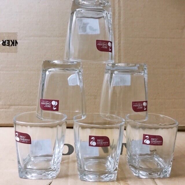 Bộ cốc thuỷ tinh 6 chiếc 4-5 cạnh 165ml