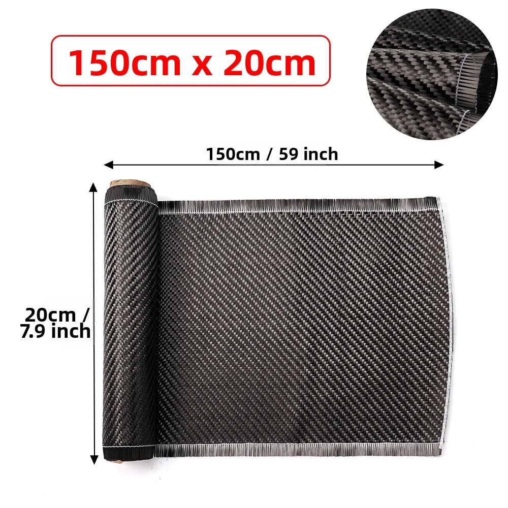 Vải Sợi Carbon 3K 200gsm 60/150/300cm Vải Dệt Chéo Độ Dày 02mm Cho Các Bộ Phận Ô Tô Sửa Chữa Thiết Bị Thể Thao Bảo Vệ Khỏi Tia Cực Tím