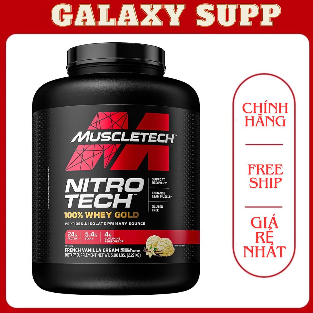 MuscleTech - Nitro-Tech 100% Whey Gold Protein Sữa Tăng Cơ (5 Lbs)