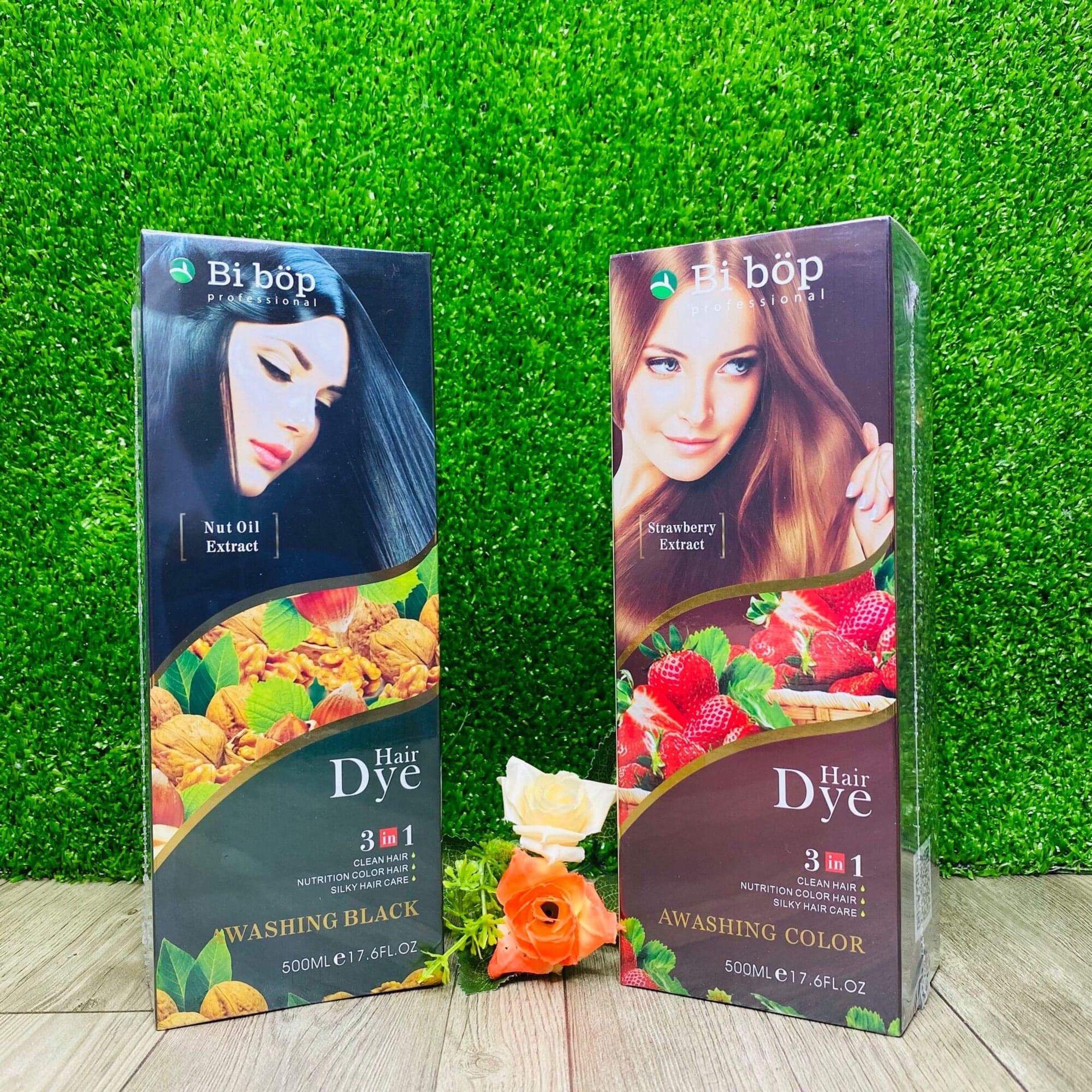 Dầu gội Nâu BiBop thảo dược thiên nhiên phủ bạc nâu đẹp chai 500ml