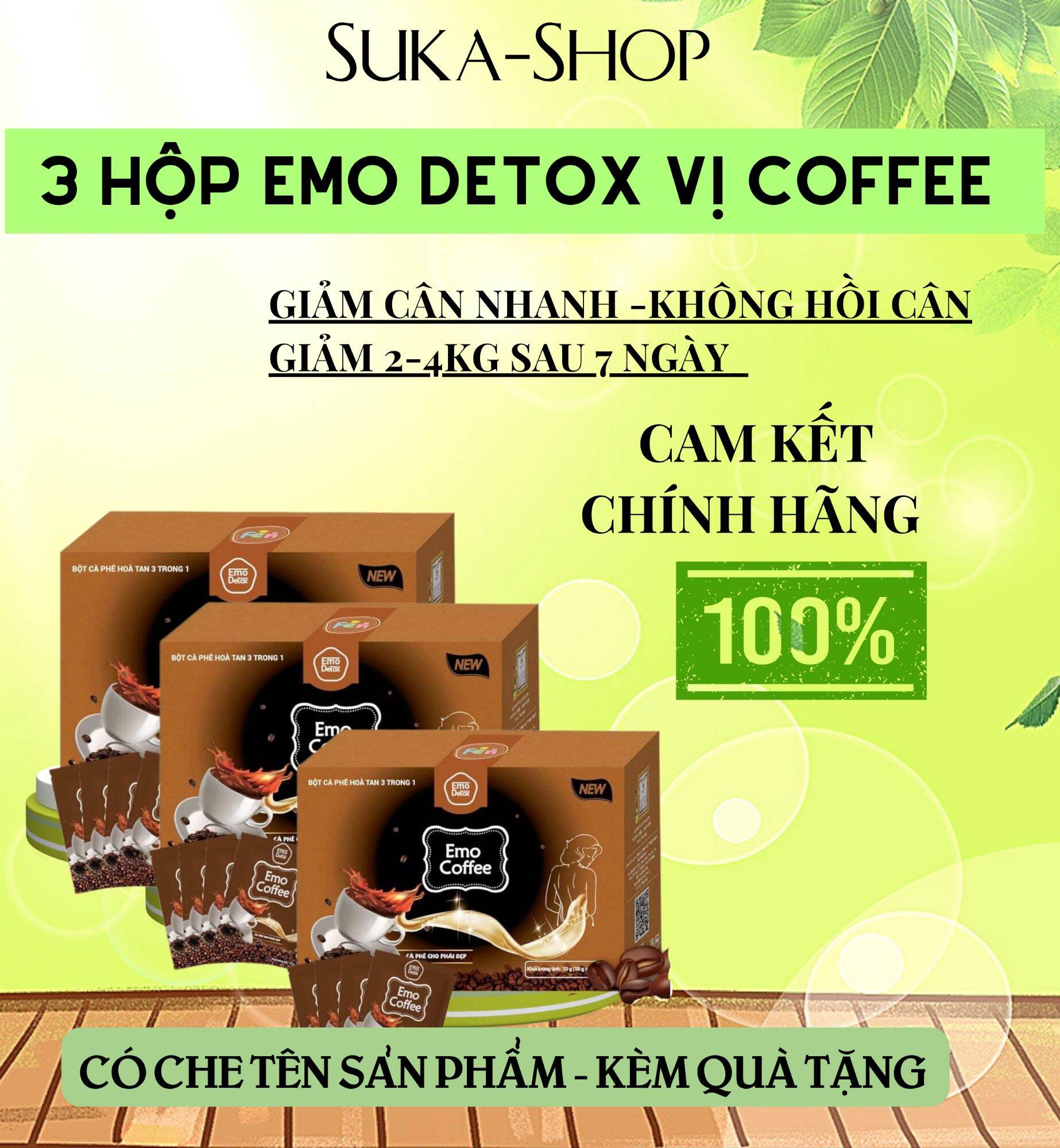 Ba hộp Giảm Cân Cà Phê Cấp tốc siêu nhanh