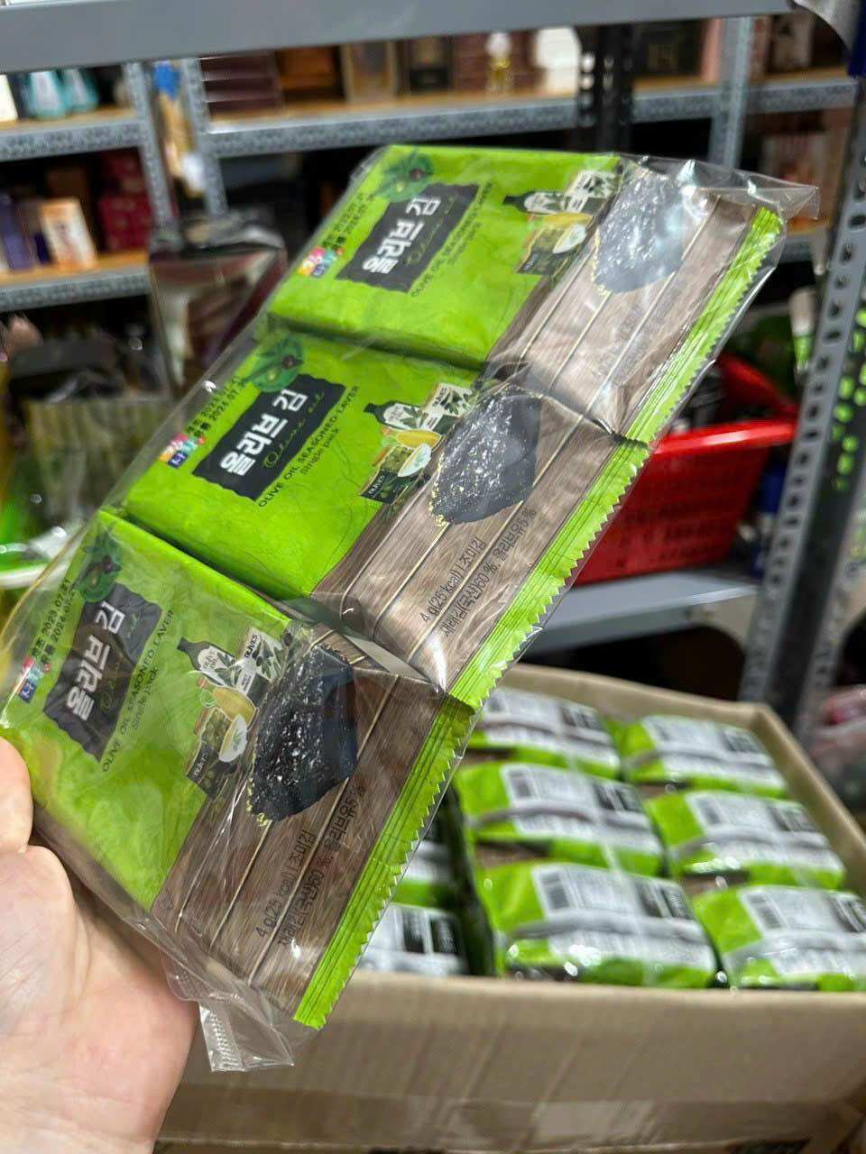 Rong biển olive oil 3gói/bịch ( hình thật )