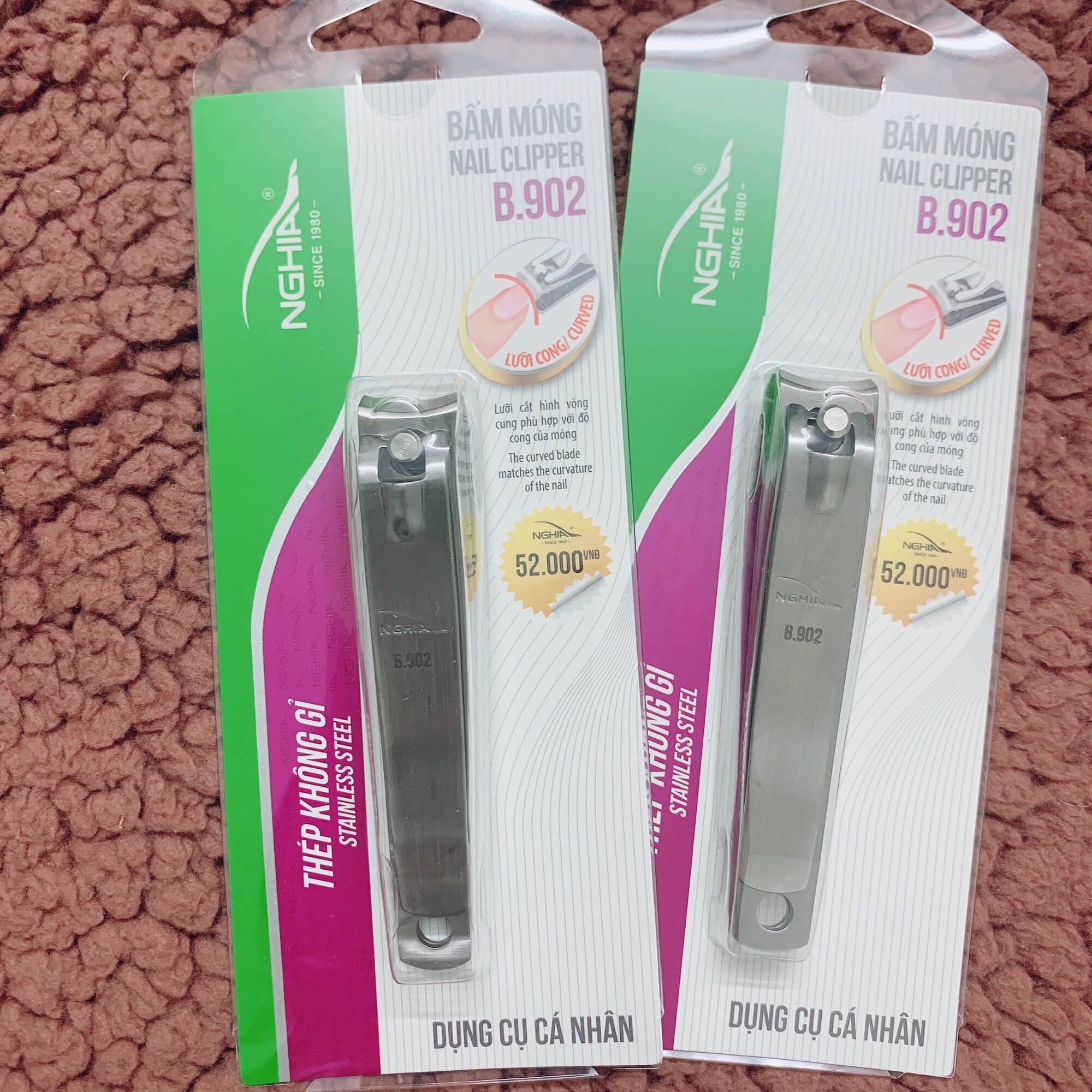 Bấm móng lưỡi cong loại to Kềm Nghĩa B902, bấm móng tay inox