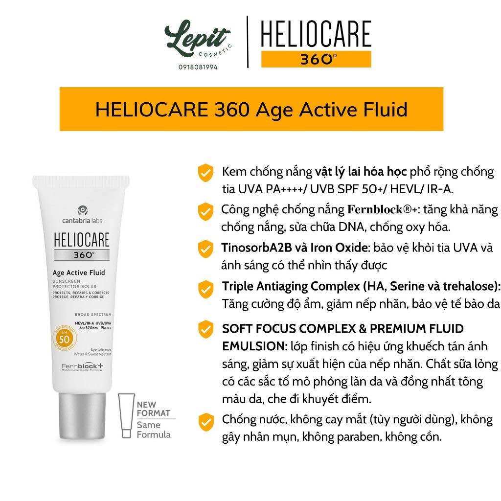 Kem chống nắng Helio Care Water Gel Mineral Tolerance và Pigment Solution Fluid 50ml - Lepit Cosmetic - Kcn Helio