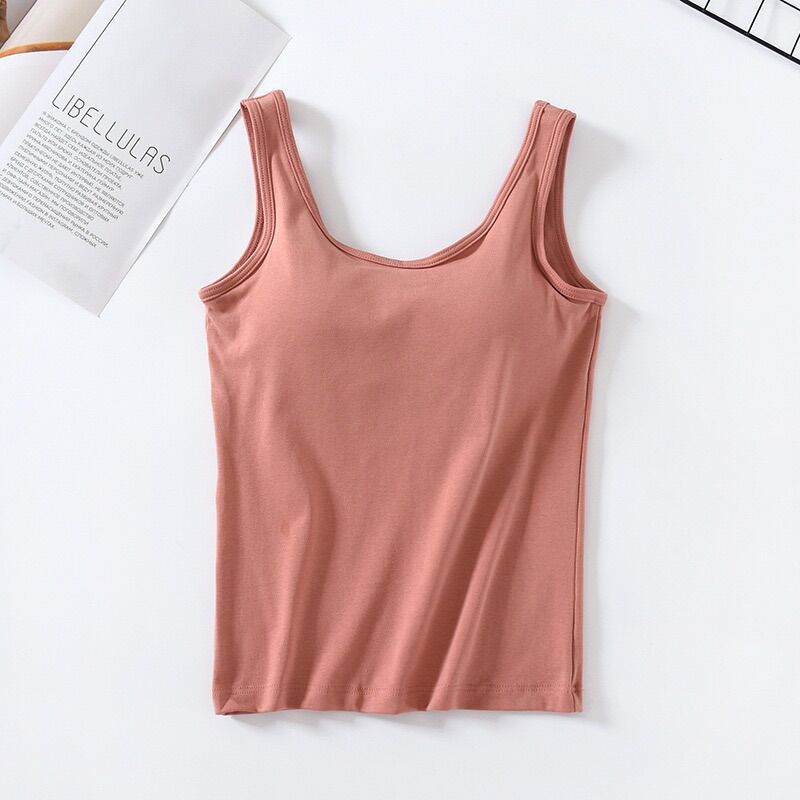 Áo 3 lỗ cotton có mút ngực [ảnh thật]