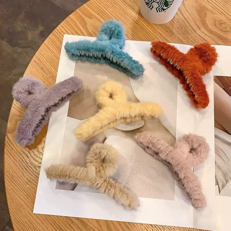 Kẹp tóc càng cua phối lông Hàn Quốc nữ đẹp