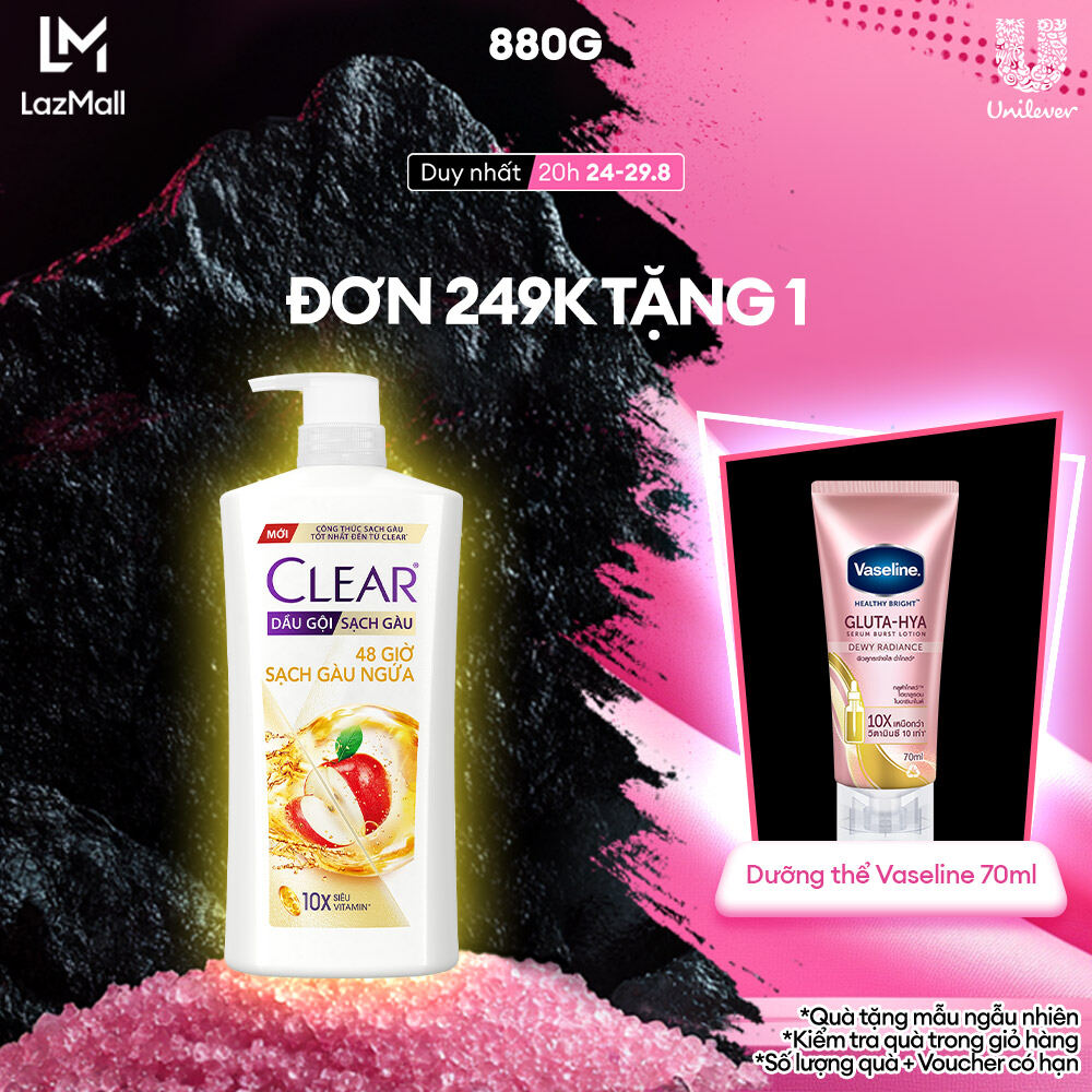 Dầu gội CLEAR 48 Giờ Sạch Gàu Ngứa 880g