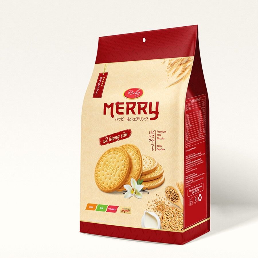 Túi 192g bánh richy quy sữa merry