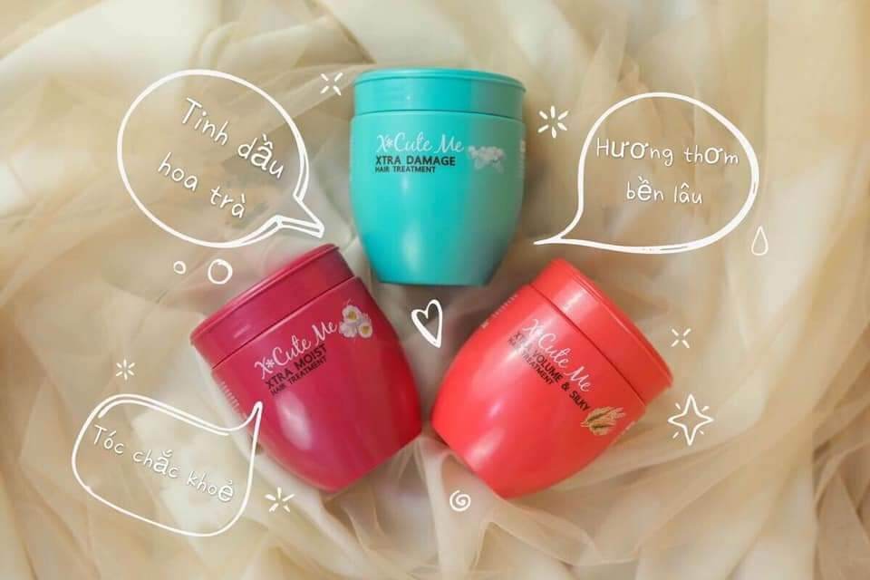 Hấp dầu ủ tóc X CUTE ME phục hồi tóc hư tổn, mùi hương dịu nhẹ.