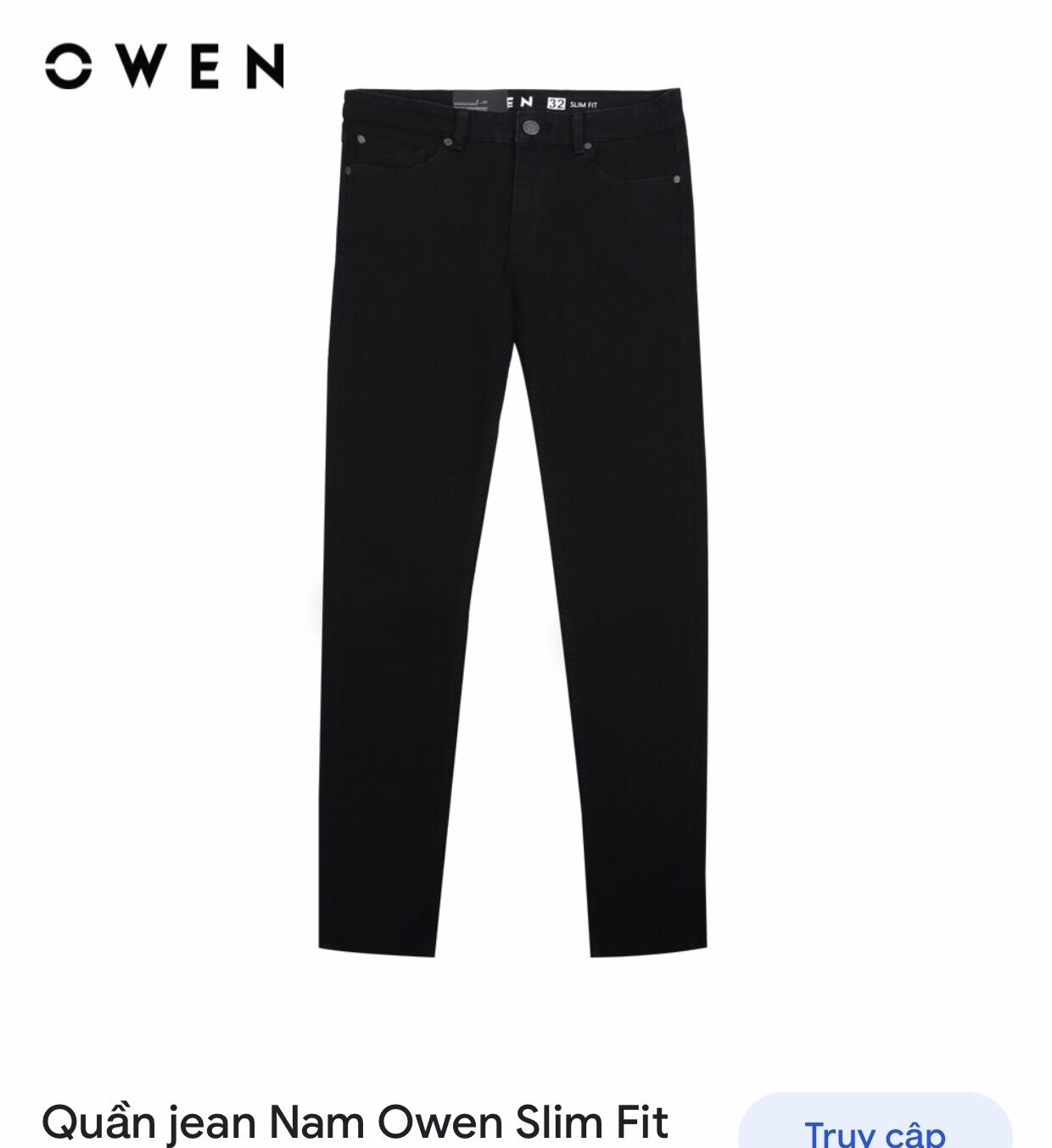 Quần jean nam Owen chính hãng cao cấp màu đen