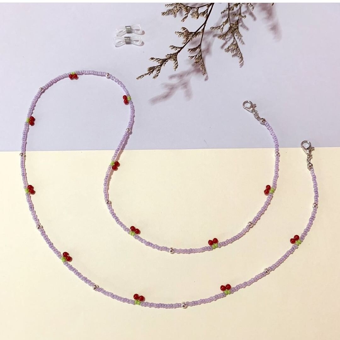 Dây đeo khẩu trang/đeo kính cherry tone tím