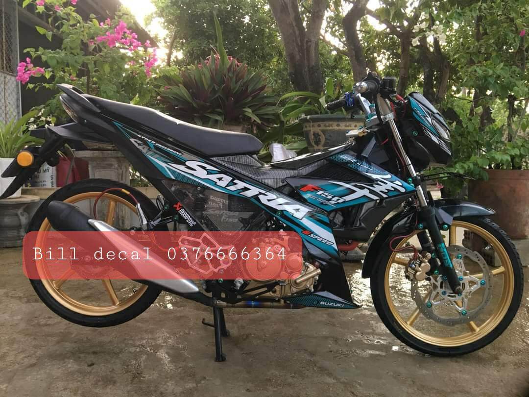 tem rời satria F150 hayabusa  xám xanh đen  | tem xe chất lượng | mẫu mã đa dạng