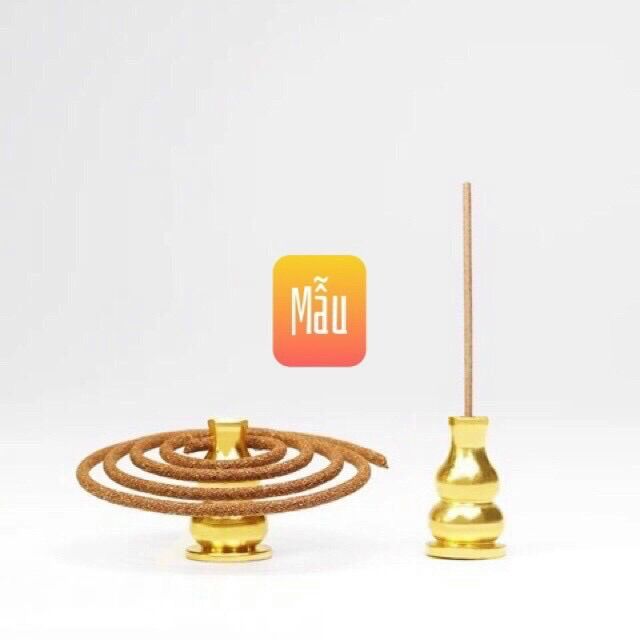 Đế hồ lô đồng cắm nhang mini 2 cm