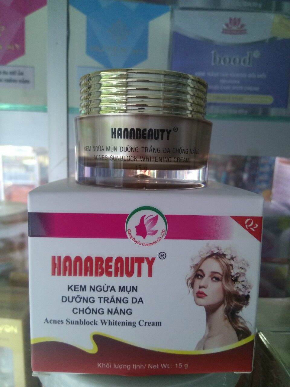 Kem Hanabeauty Ngừa Mụn Trắng Da Chống Nắng 15G