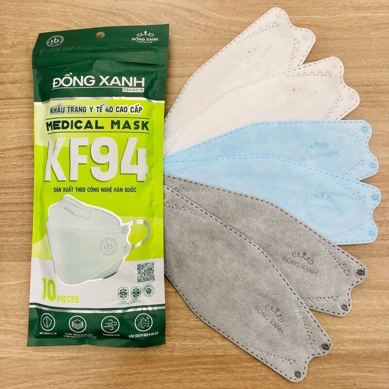 Khẩu trang kf94 đồng xanh premium mask