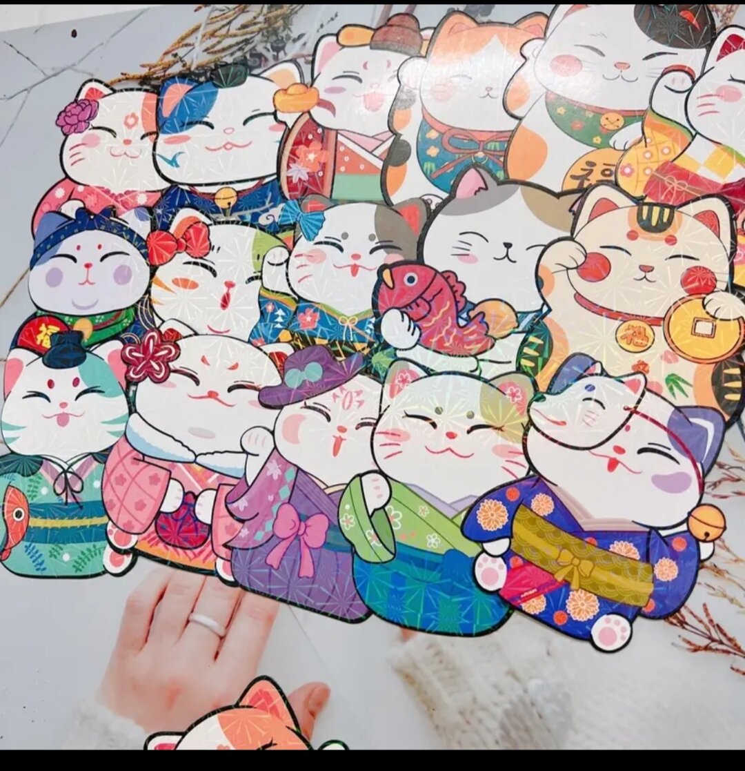 BAO LÌ XÌ CHIBI MÈO KUTE CÓ ÁNH KIM (1 SET 10 CÁI)