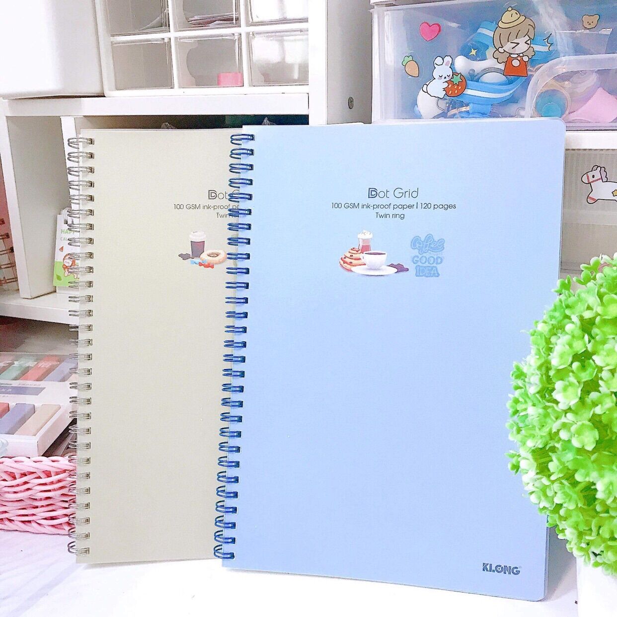 Combo 2 sổ Dot Grid B5 120 trang 100GSM KLONG làm BulletJournal/Take-Notes