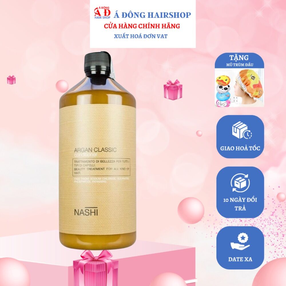 [+Tặng mũ trùm][Chính hãng] Dầu xả tóc Nashi Argan siêu mượt 1000ml