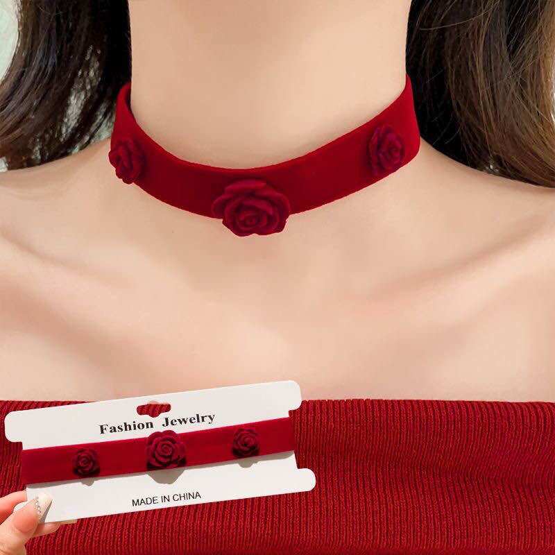 Choker Nhung Đính Đá Dự Tiệc Sang Trọng