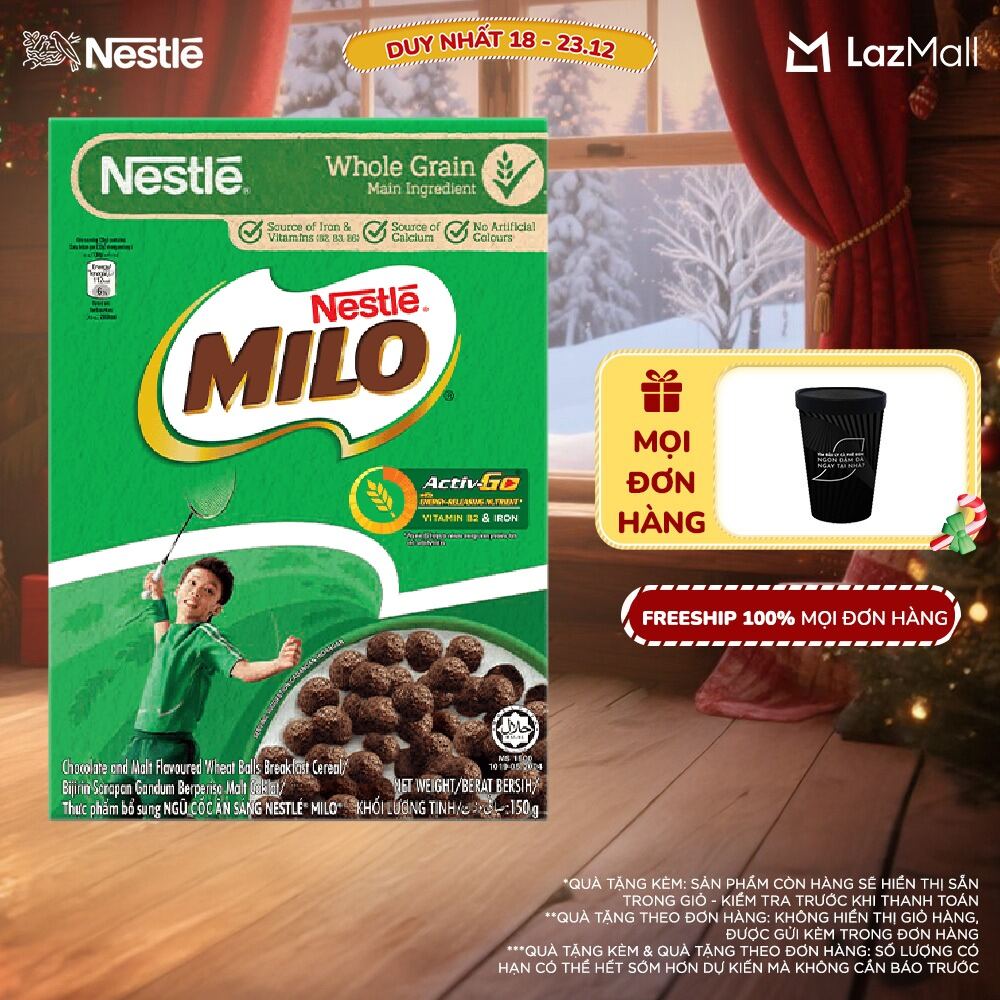   FREESHIP TOÀN QUỐC  Ngũ cốc ăn sáng MILO  Hộp 150g  
