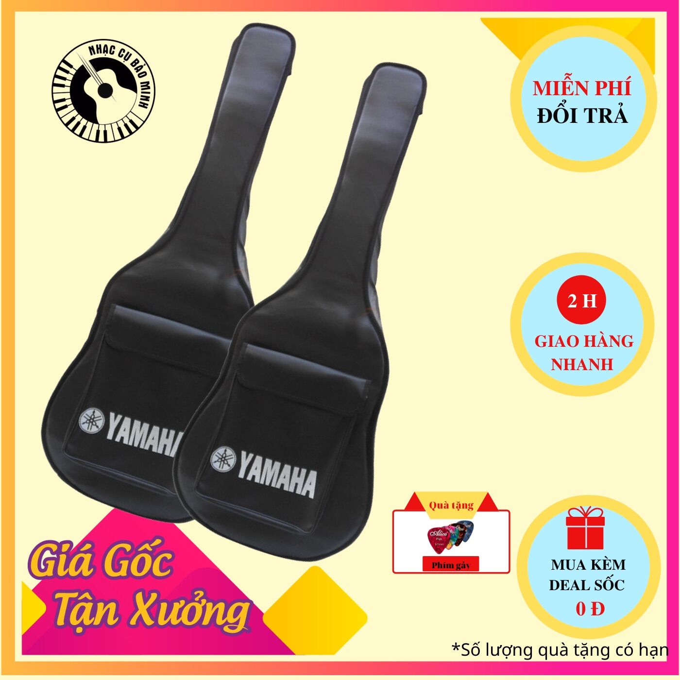 Bao da đàn guitar Yamaha 3 lớp full size, túi đựng đàn guitar chống thấm nước, chống bụi, bảo vệ đàn guitar