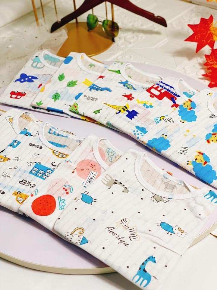 ( COMBO)2Bộ chỉ với 59k coton giấy cho bé trai bé gái