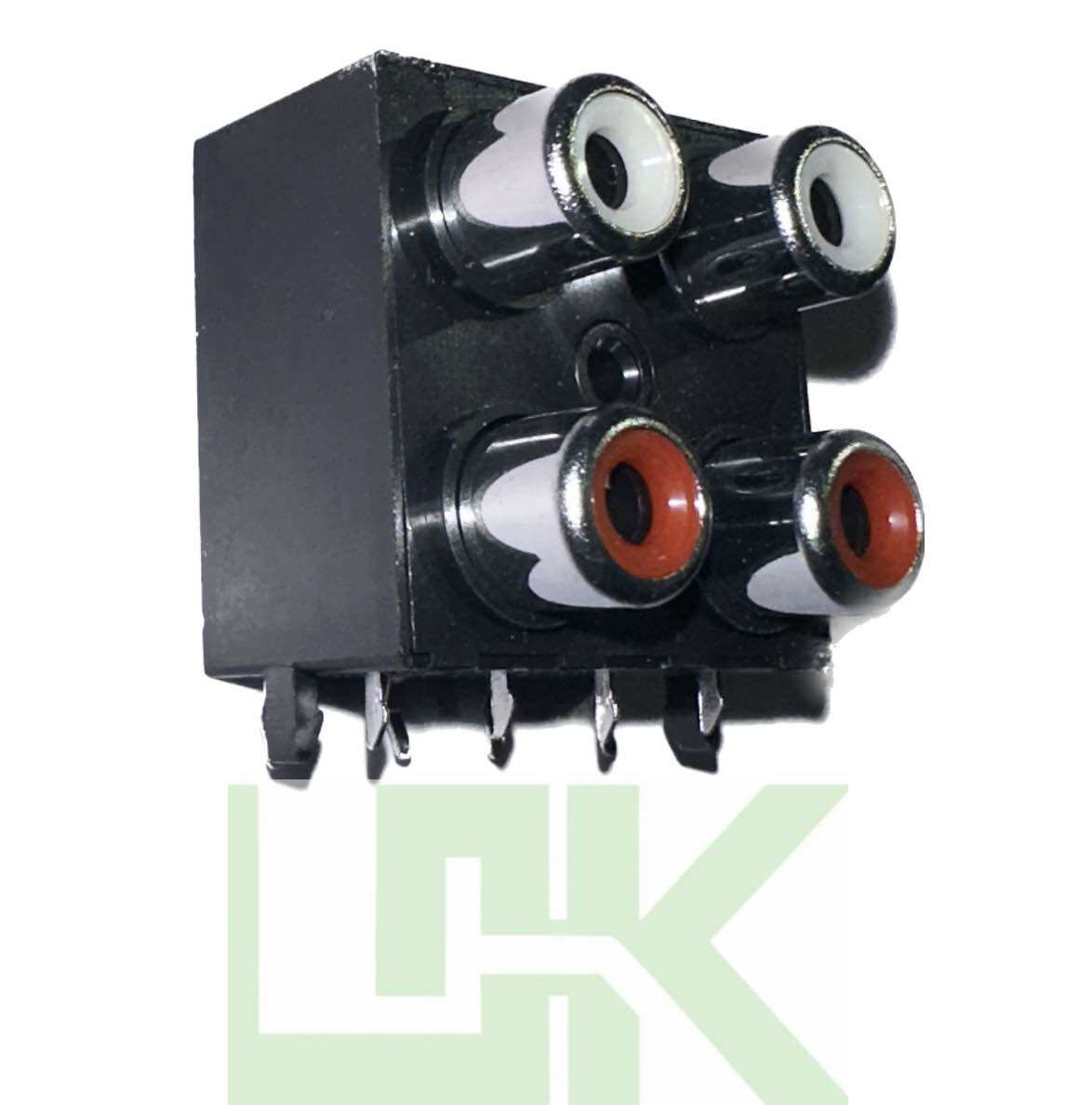 Jack AV 4 lỗ cho amply, 2 lỗ trắng 2 lỗ đỏ