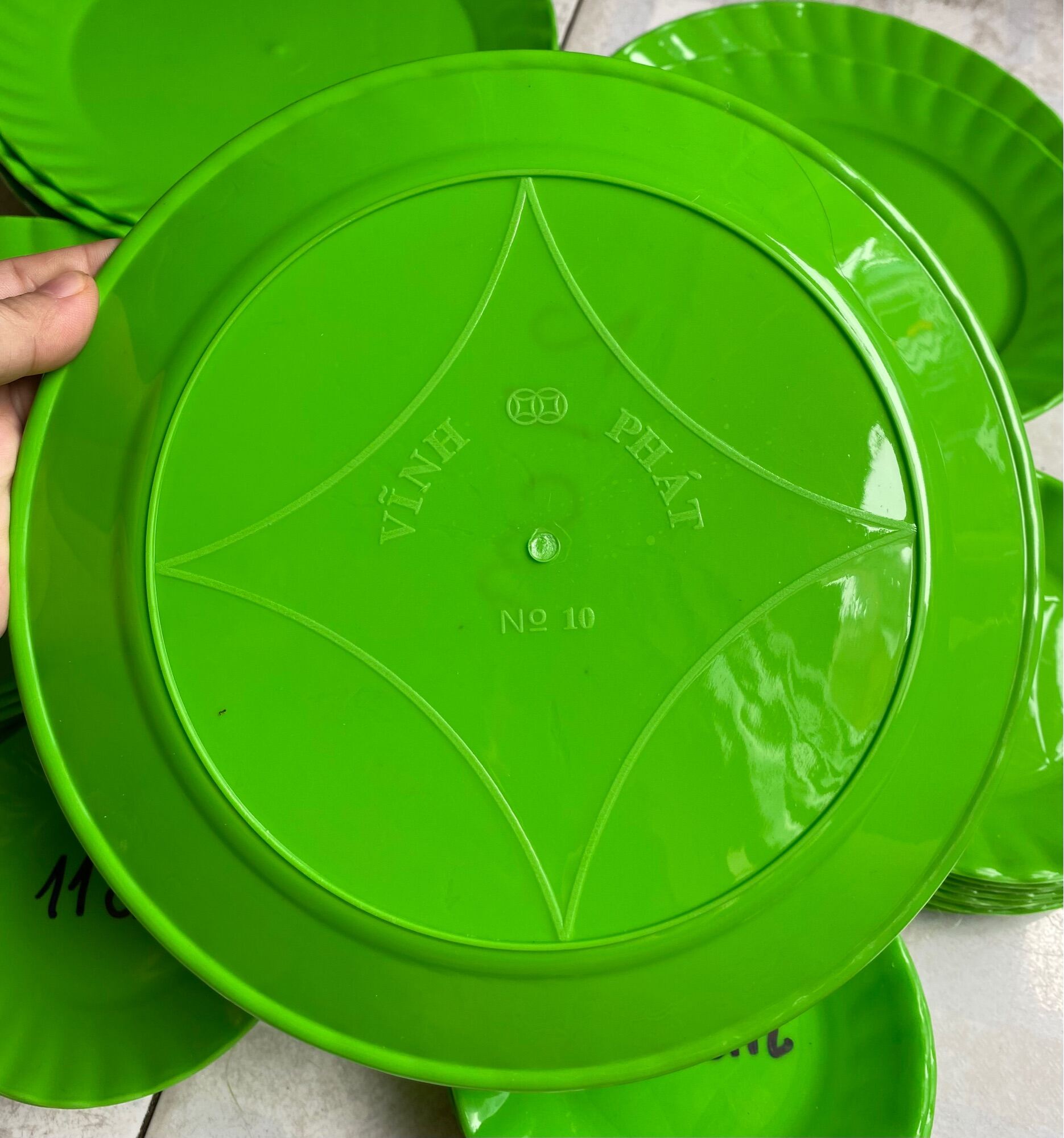 🔥Set 10 Dĩa Nhựa Xanh Dẻo, Loại CẠN