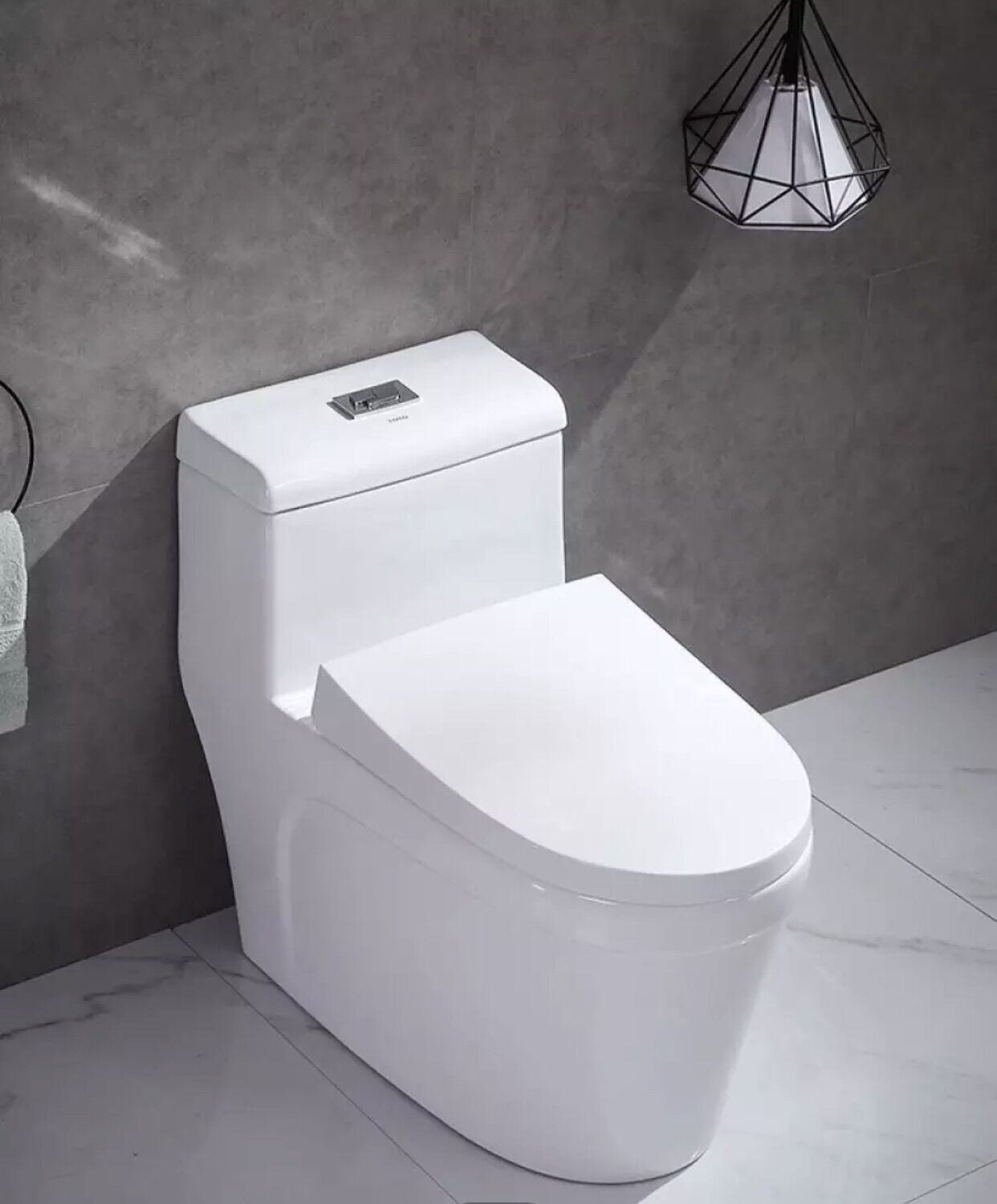 Bồn Cầu 1 Khối, Men phủ nano kháng khuẩn, xả xoáy, nắp rơi êm
