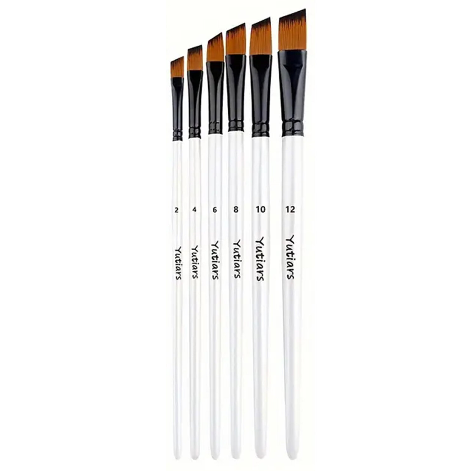 Bộ 6 Cọ Vẽ Nghệ Thuật Chuyên Dụng Cho Sơn Acrylic Dầu Màu Nước - Lông Nylon Cán Gỗ Dùng Cho Vẽ Thân Thể Mặt Đá Tranh Vải