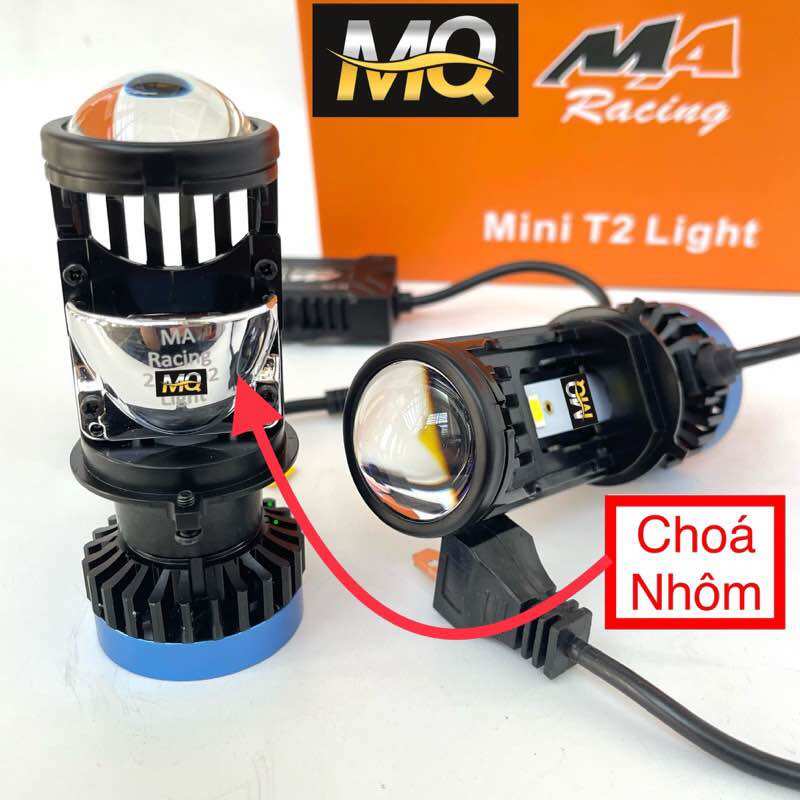 ĐÈN PHA LED BI CẦU MINI CAO CẤP T2 65W SÁNG MẠNH GOM CẦU CHỐNG CHÓI MẮT, BẢO HÀNH 12 THÁNG ĐỔI MỚI