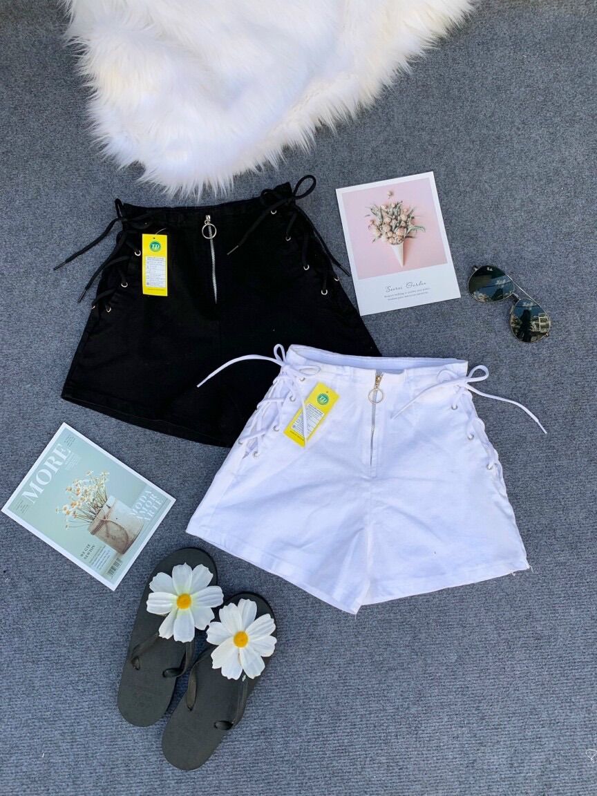 Quần đùi short thời trang đan dây hông phong cách Ulzzang