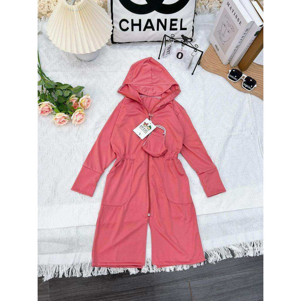 Áo chống nắng dáng dài tặng kèm khẩu trang cho bé , size từ 8-35kg - 4